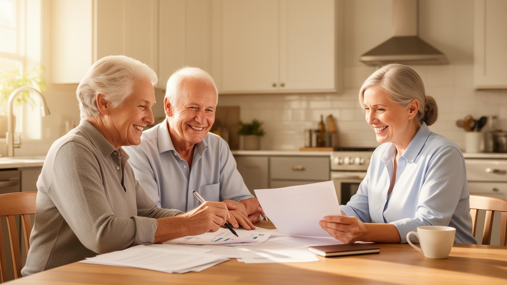 Senior couple meeting with insurance advisor